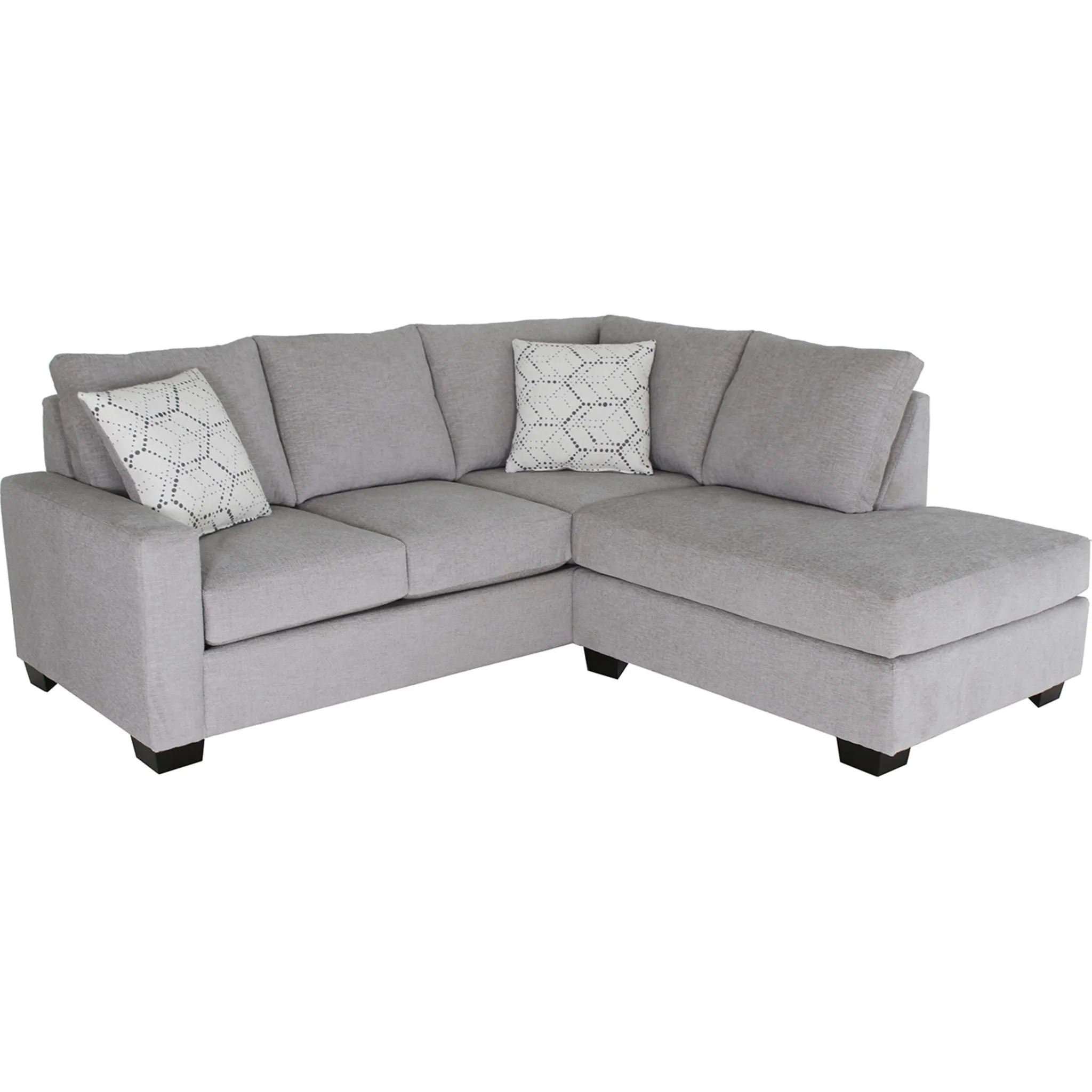 Lily 2 Piece Sectional - Luxury Silver