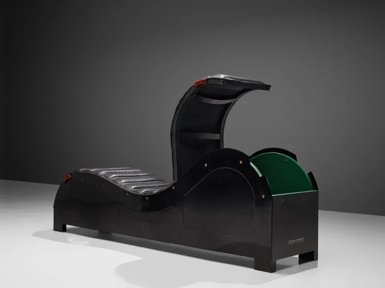 Mats Theselius for Källemo Exclusive Chaise Longue in Black Leather
