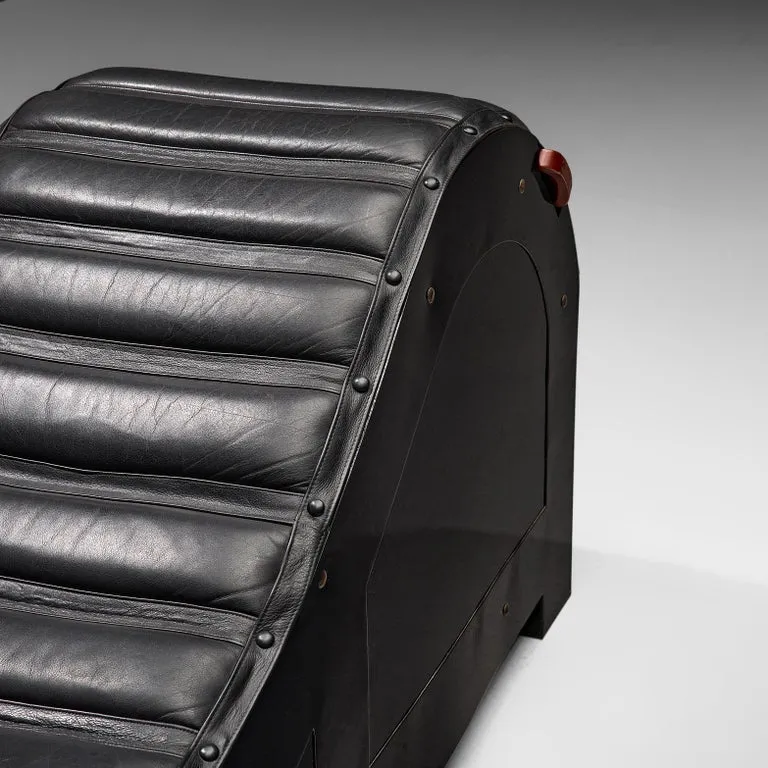 Mats Theselius for Källemo Exclusive Chaise Longue in Black Leather