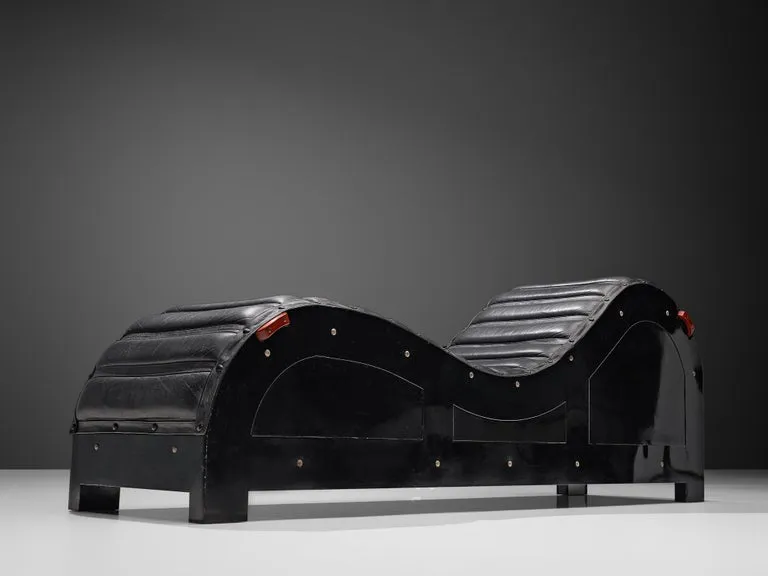 Mats Theselius for Källemo Exclusive Chaise Longue in Black Leather