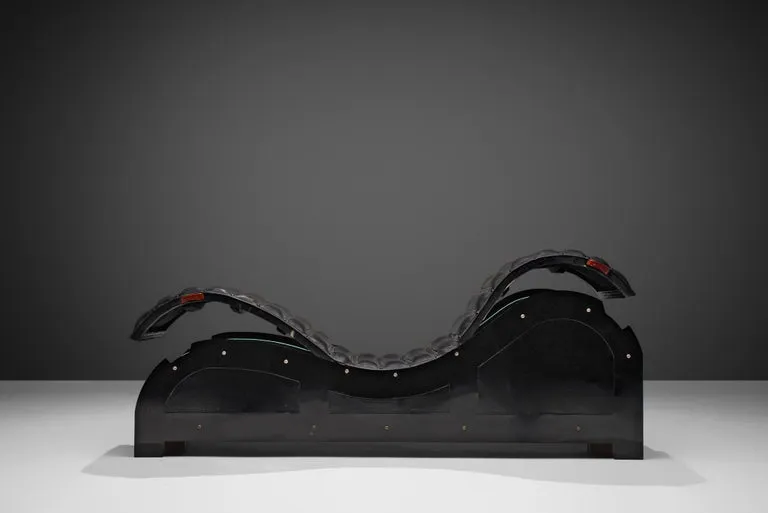 Mats Theselius for Källemo Exclusive Chaise Longue in Black Leather