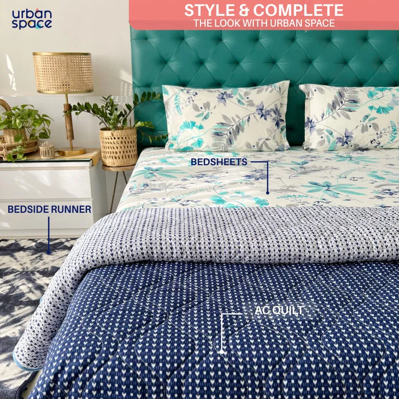 Microfiber 120 GSM All Season AC Blanket / Dohar for bedroom - Tokyo Blue