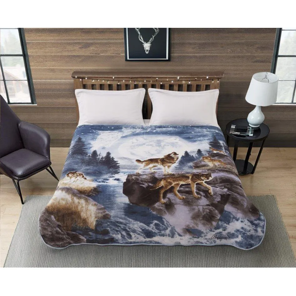 Moon Wolf Blanket DB5255-2 Queen Size