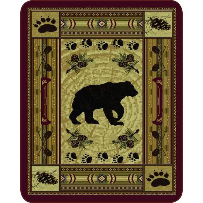 Native Bear Patchwork Plush Blanket DB5350-2 Queen Size