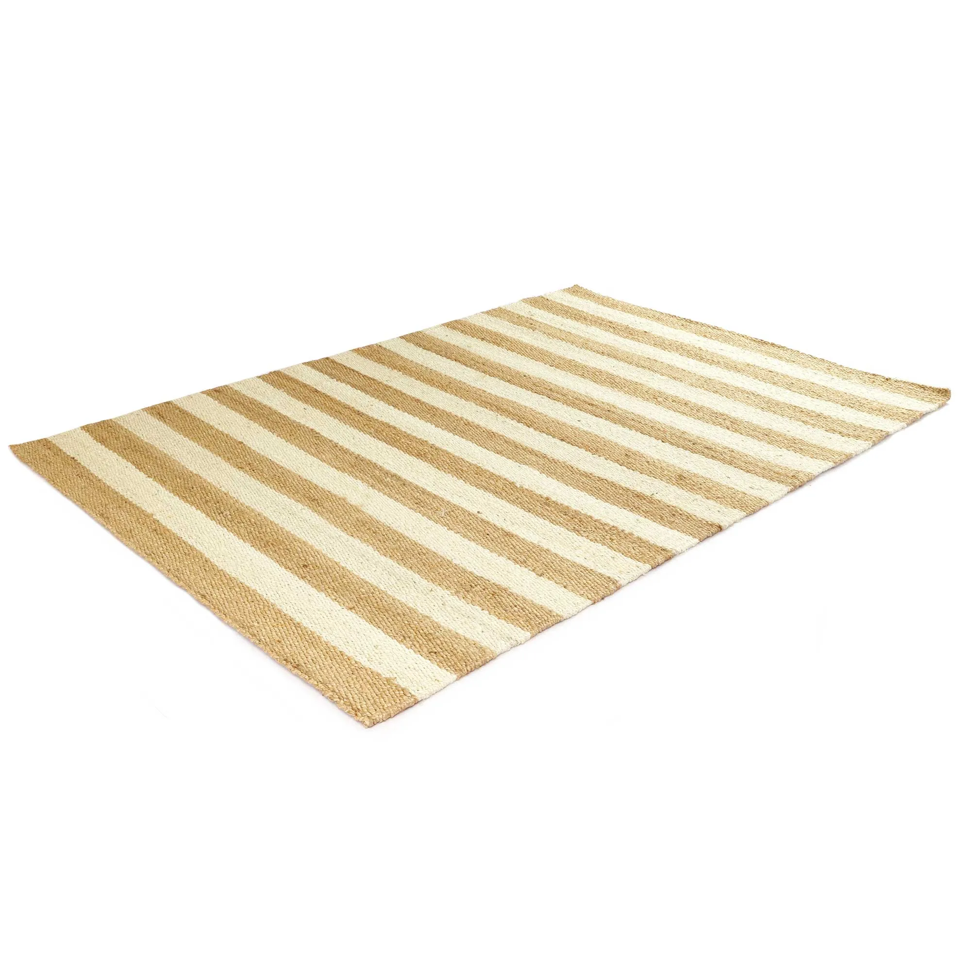OnlyMat Artisan Luxe Rug - Stripes - Organic and Handwoven - Jute Carpet