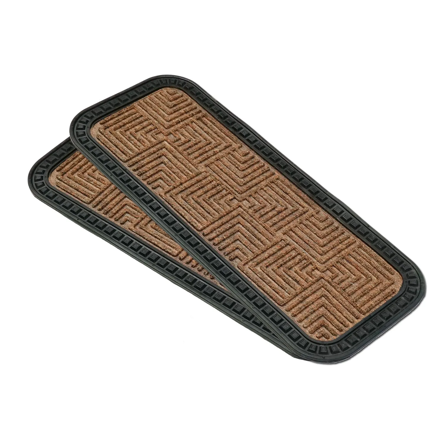 OnlyMat Stylish BEIGE Anti-Slip Step Stair Mats 25cm x 60cm with Anti-Slip Backing