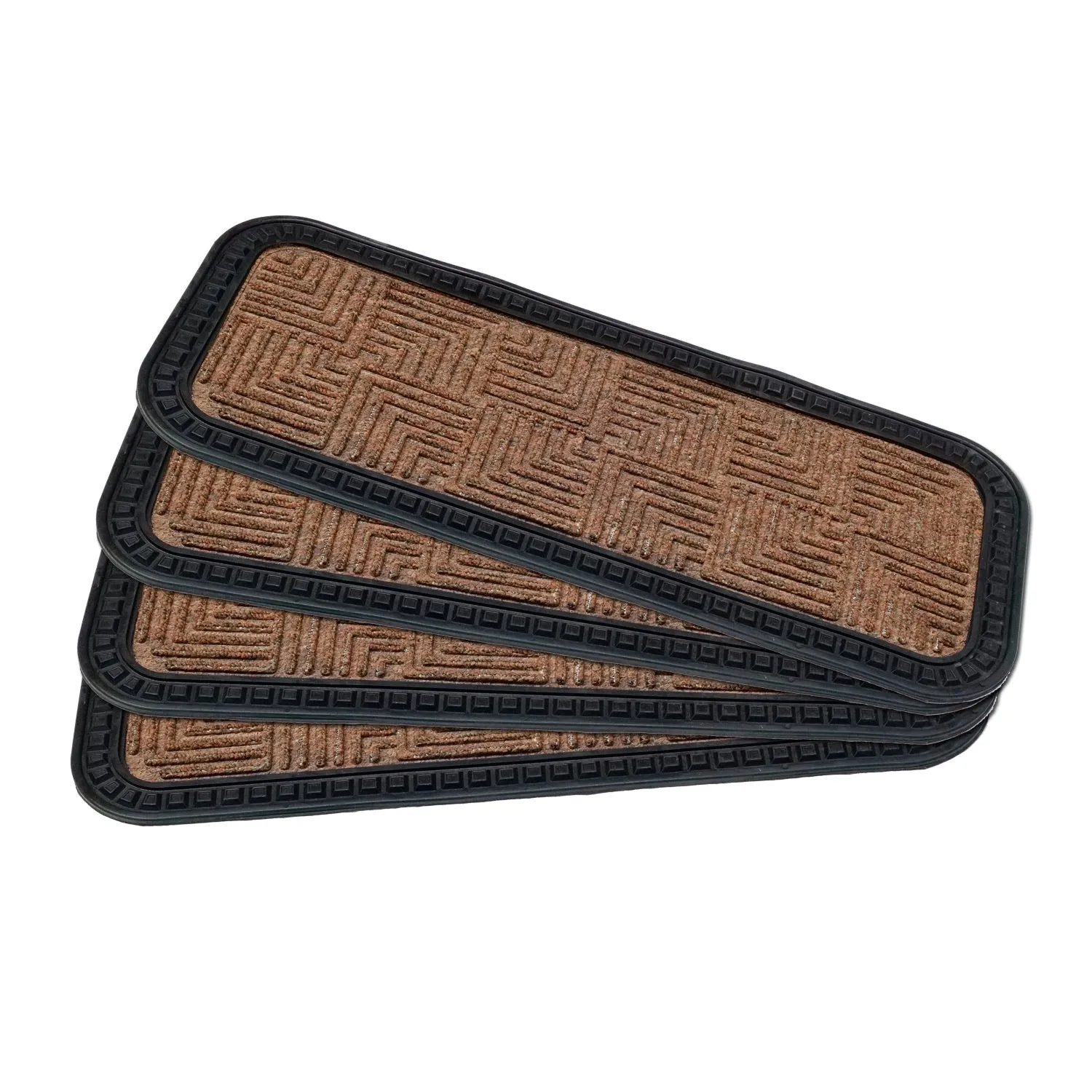 OnlyMat Stylish BEIGE Anti-Slip Step Stair Mats 25cm x 60cm with Anti-Slip Backing