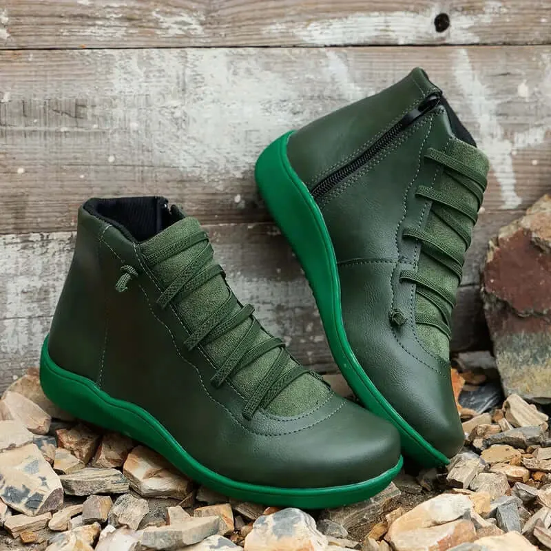Orthopedic Leather Zip Shoes: Comfort & Style
