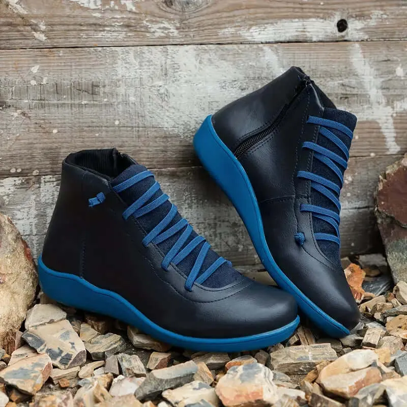 Orthopedic Leather Zip Shoes: Comfort & Style