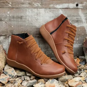 Orthopedic Leather Zip Shoes: Comfort & Style