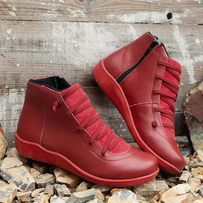 Orthopedic Leather Zip Shoes: Comfort & Style