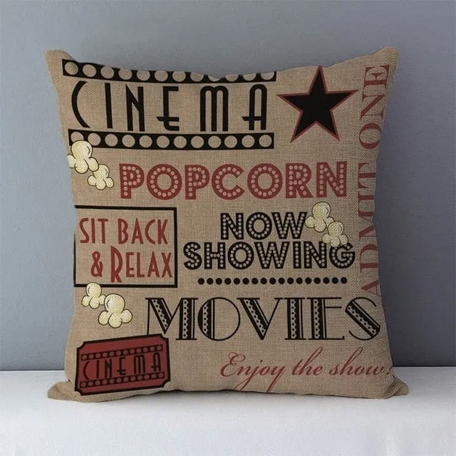 Popular phrase words letters printed couch cushion home decorative pillows 45x45cm cotton linen square cushions "Love you more"