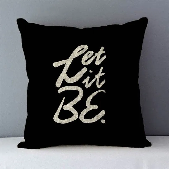 Popular phrase words letters printed couch cushion home decorative pillows 45x45cm cotton linen square cushions "Love you more"