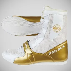 Pro-Box Speed-Lite Boxing Boots White/Gold