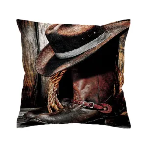 "Hat on the Boot" Western Accent Pillow
