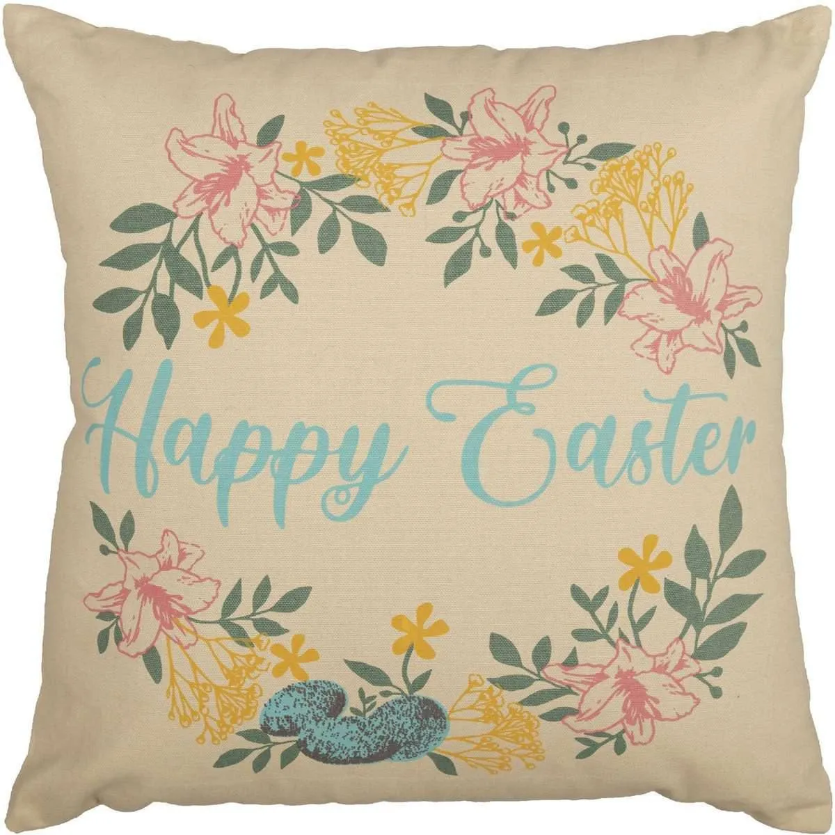 Sawyer Mill Happy Easter Wreath Pillow 18x18 VHC Brands