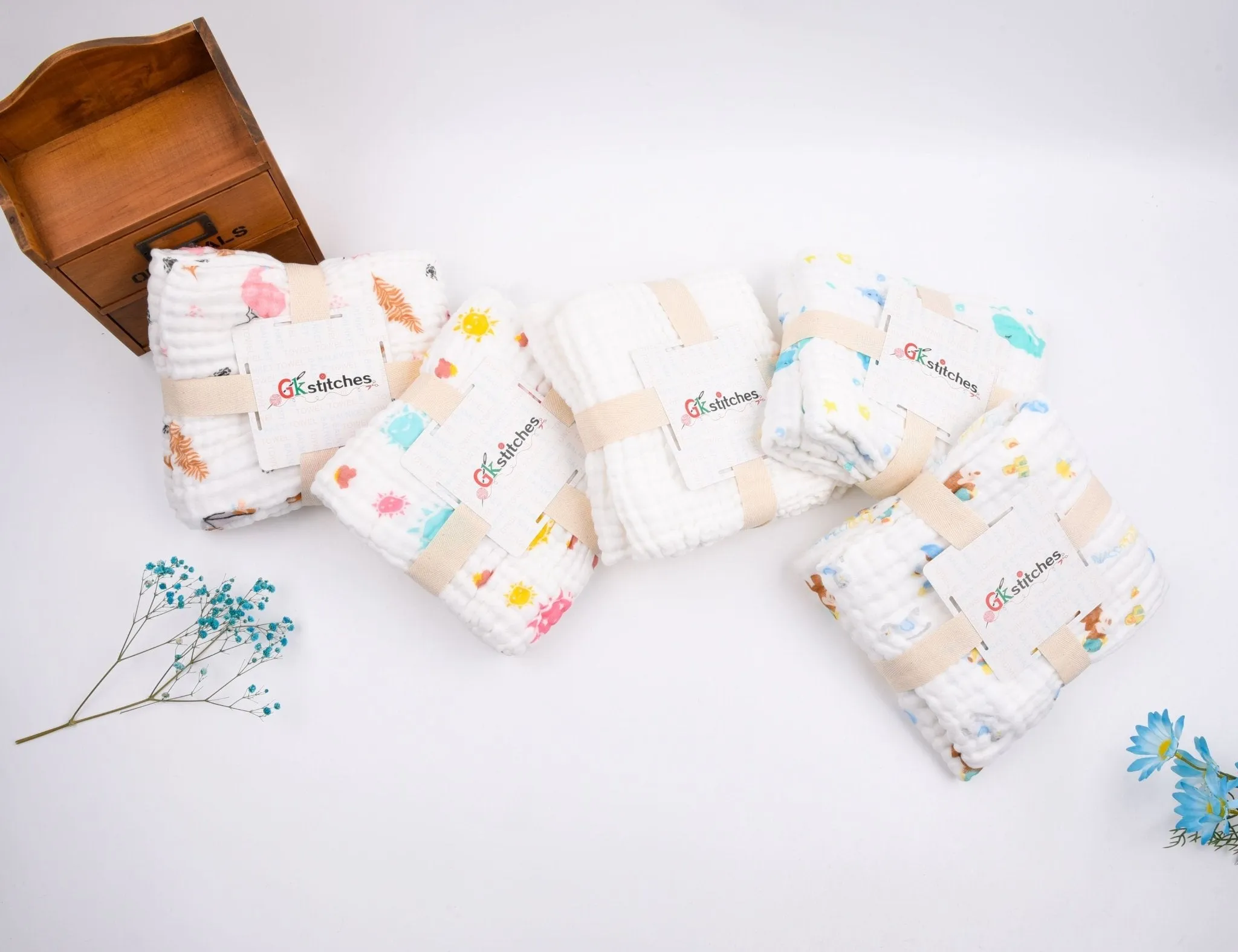 Six layers Muslin fabric digital Print Blanket