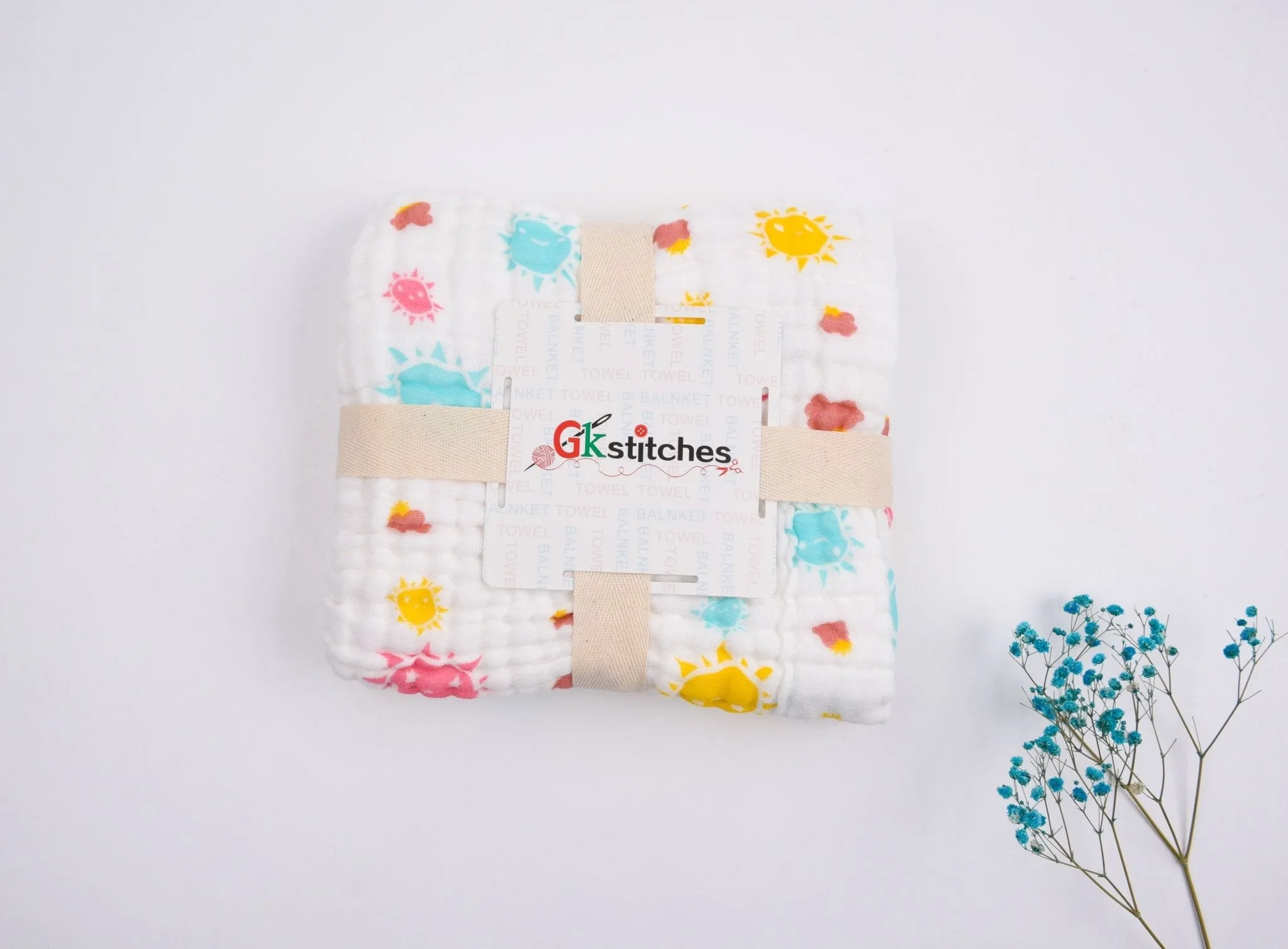 Six layers Muslin fabric digital Print Blanket