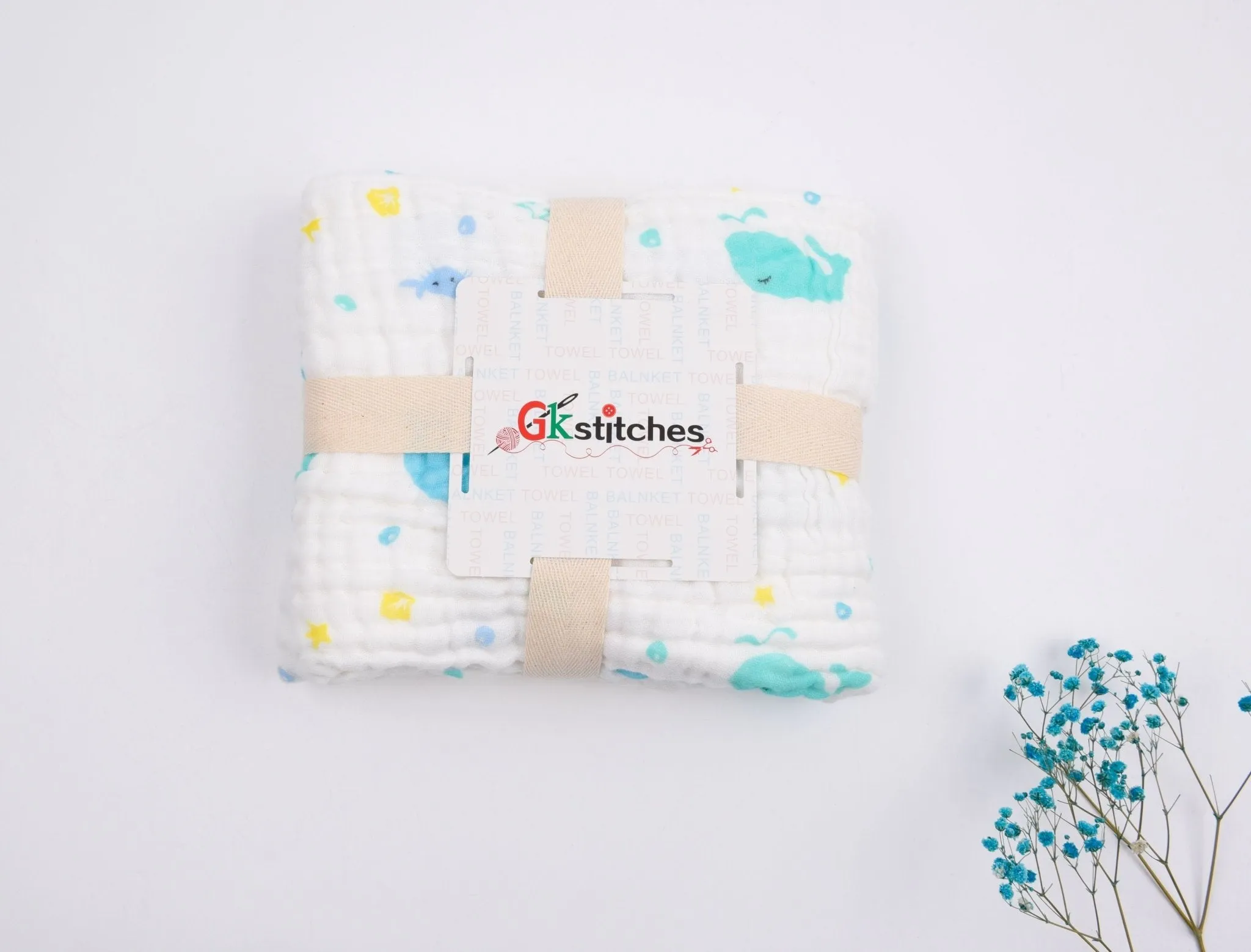 Six layers Muslin fabric digital Print Blanket