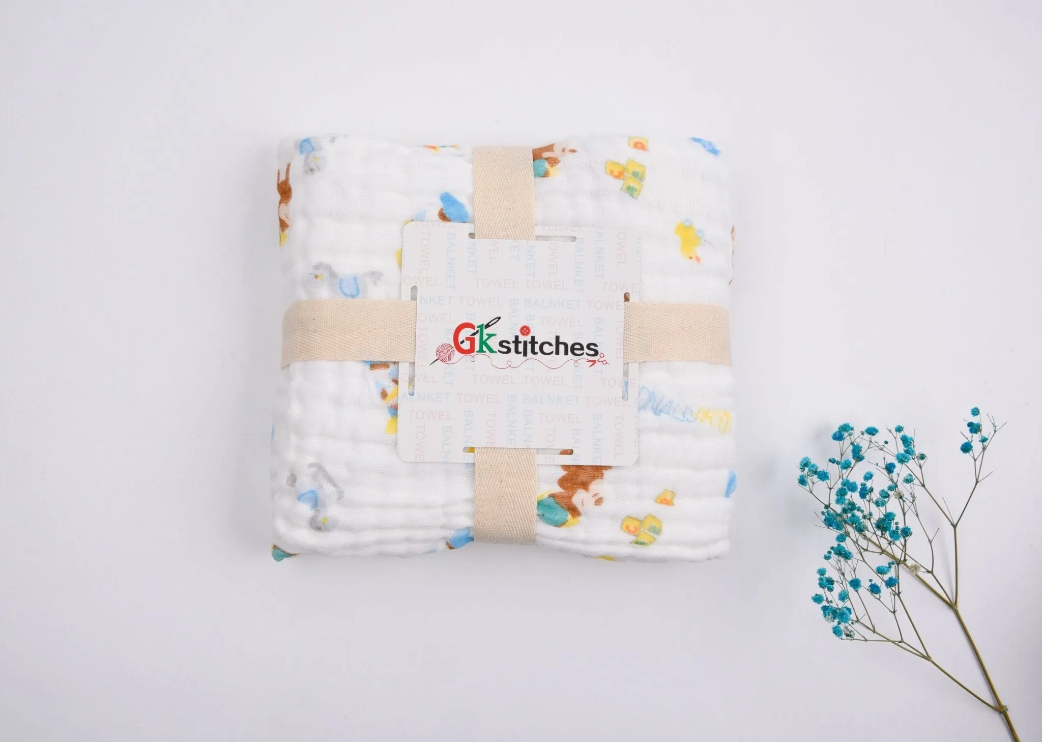 Six layers Muslin fabric digital Print Blanket