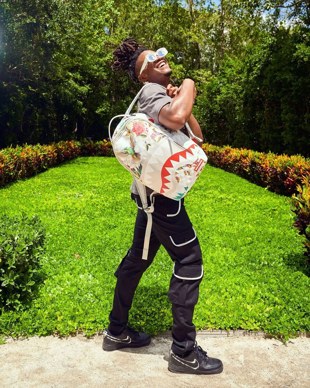 Sprayground Backpack IN THE GARDEN BACKPACK White