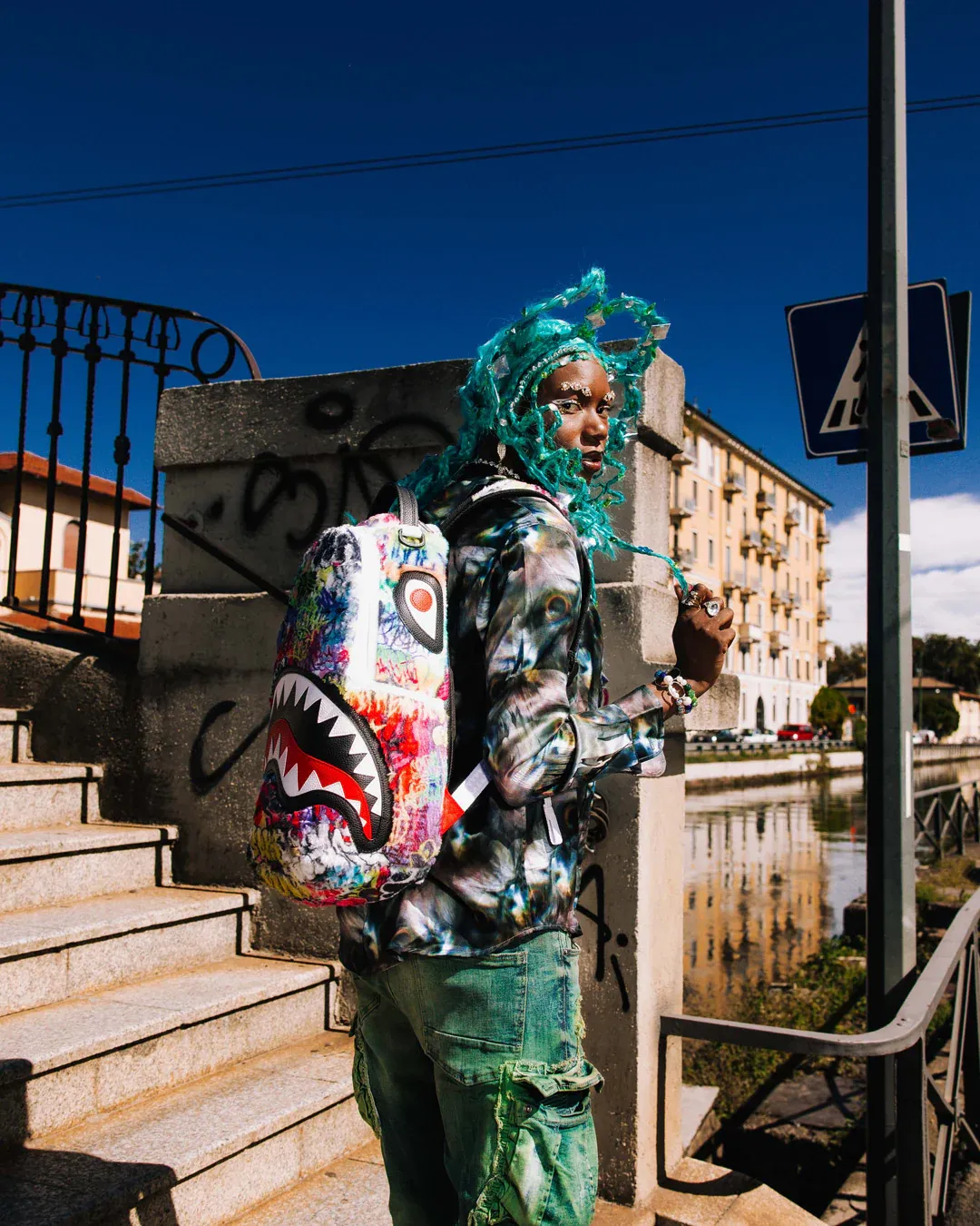 Sprayground Graffiti Faux Fur DLXSV Backpack