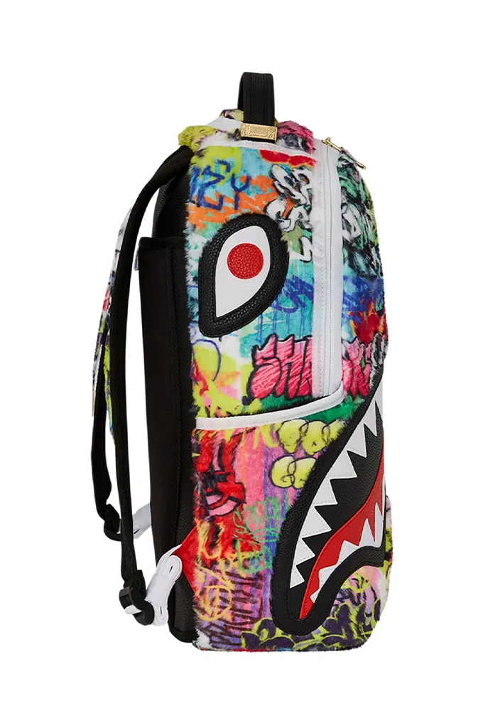 Sprayground Graffiti Faux Fur DLXSV Backpack