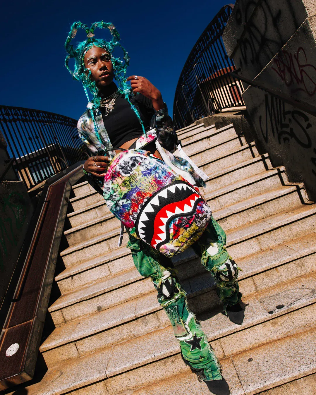 Sprayground Graffiti Faux Fur DLXSV Backpack