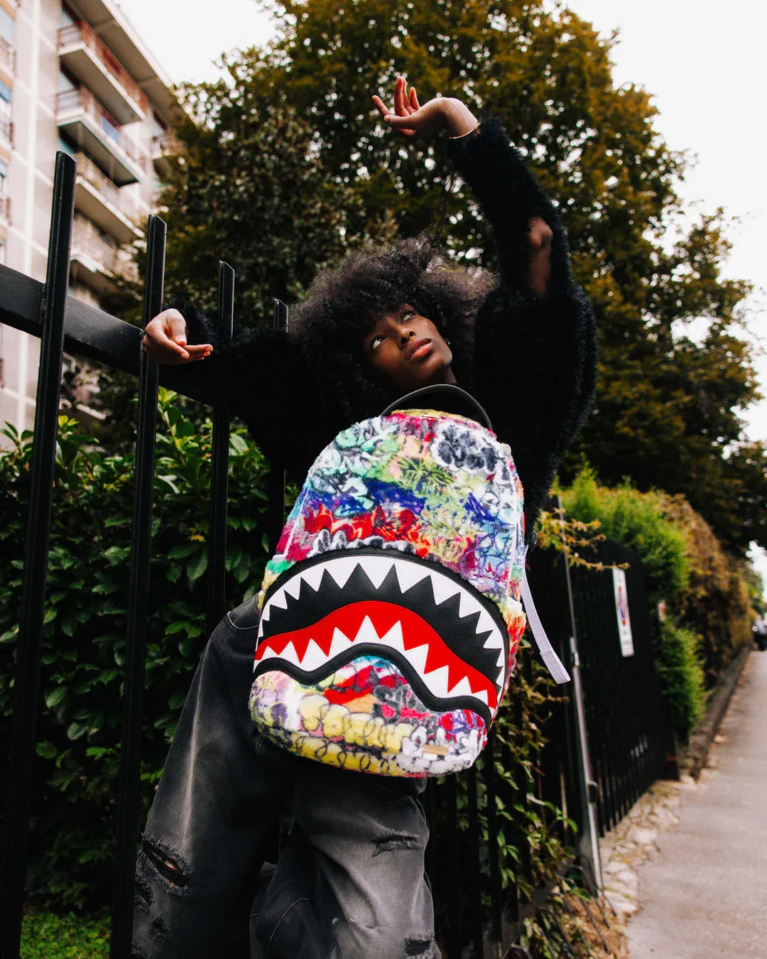 Sprayground Graffiti Faux Fur DLXSV Backpack