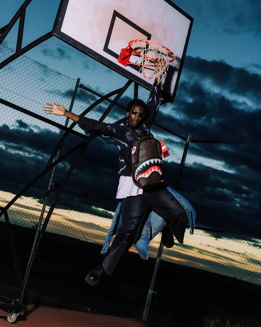 Sprayground Sharks In Paris Blur DLXSV Backpack