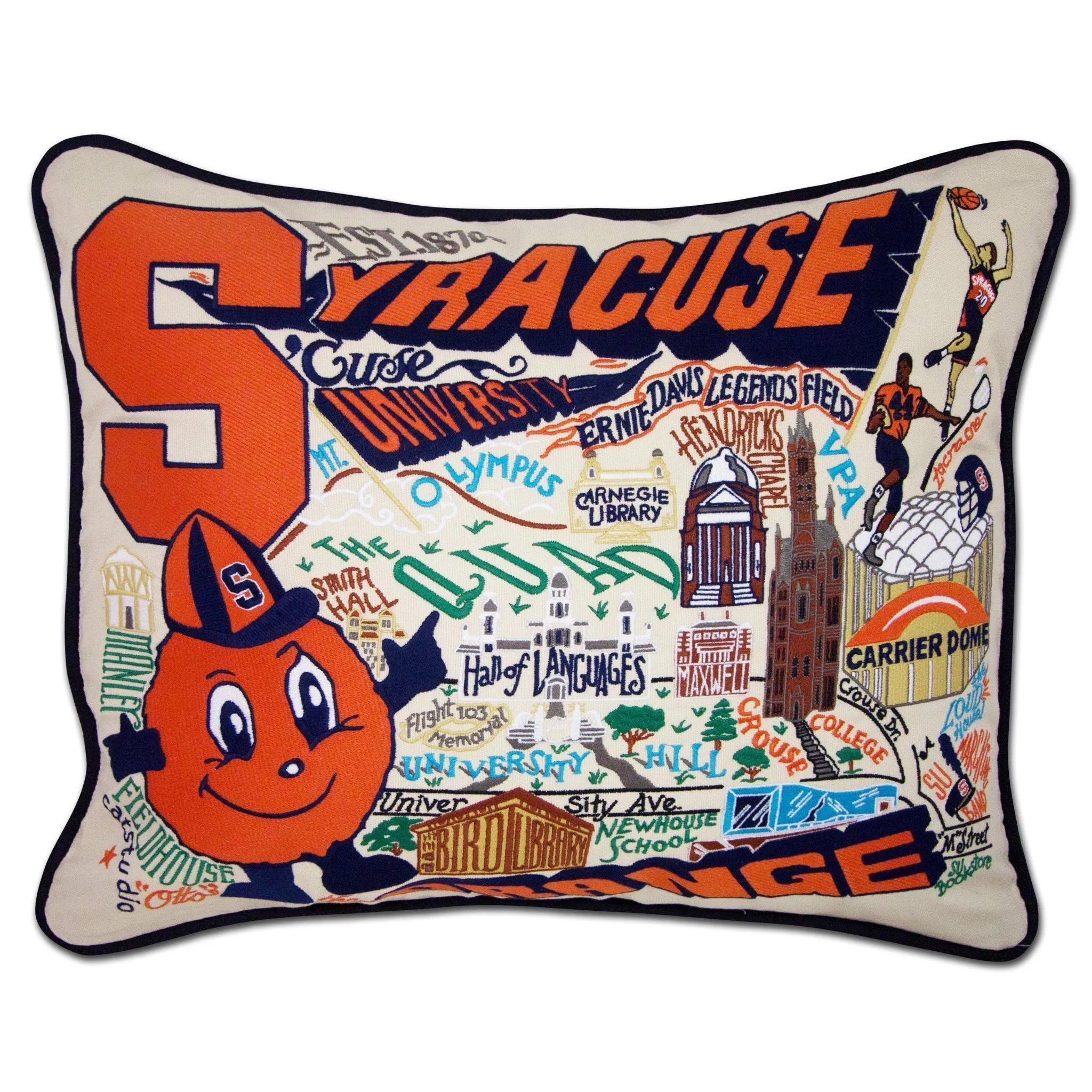 SYRACUSE UNIVERSITY PILLOW BY CATSTUDIO