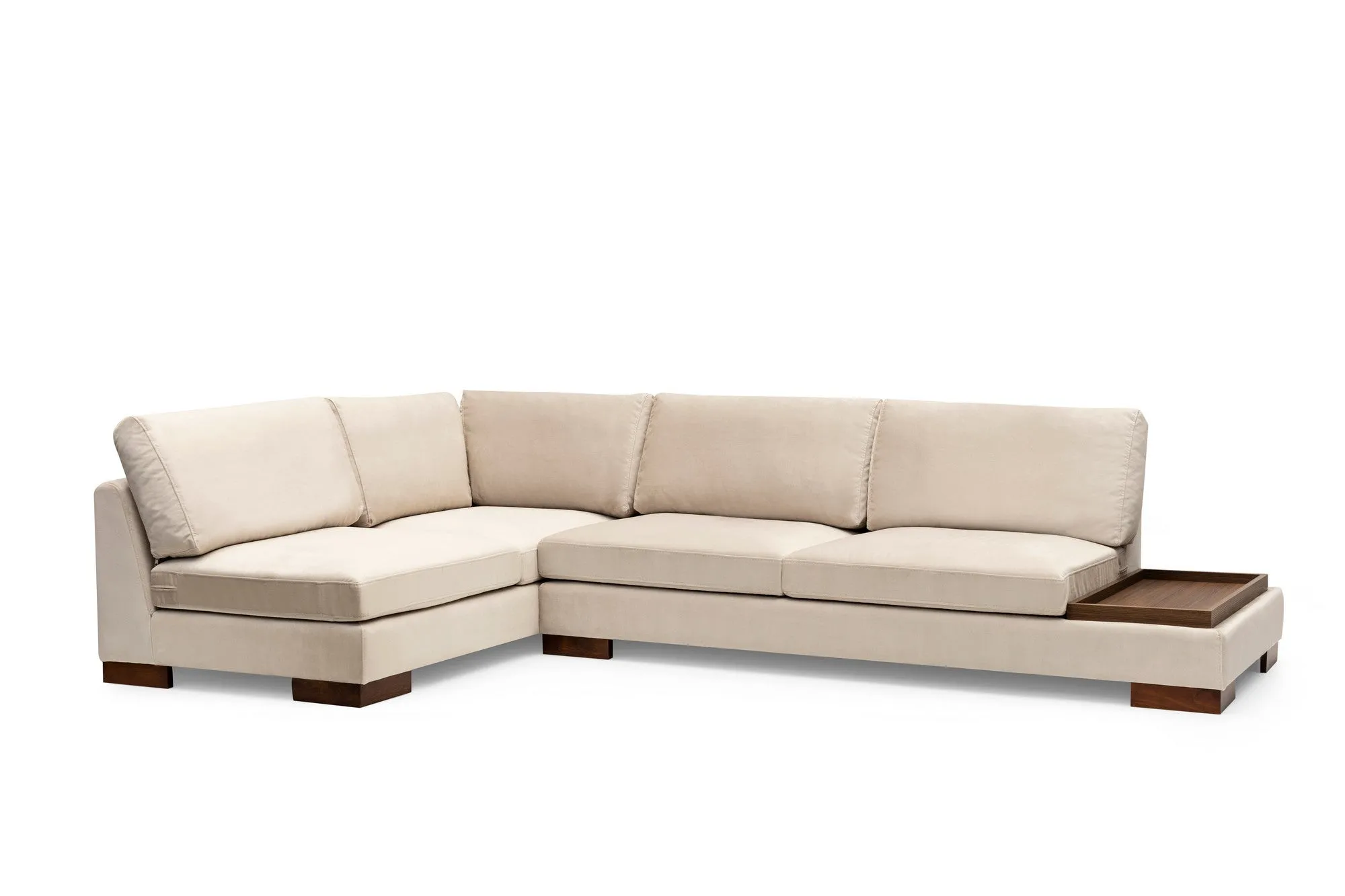 Tulip Corner Left With Pouf - Beige