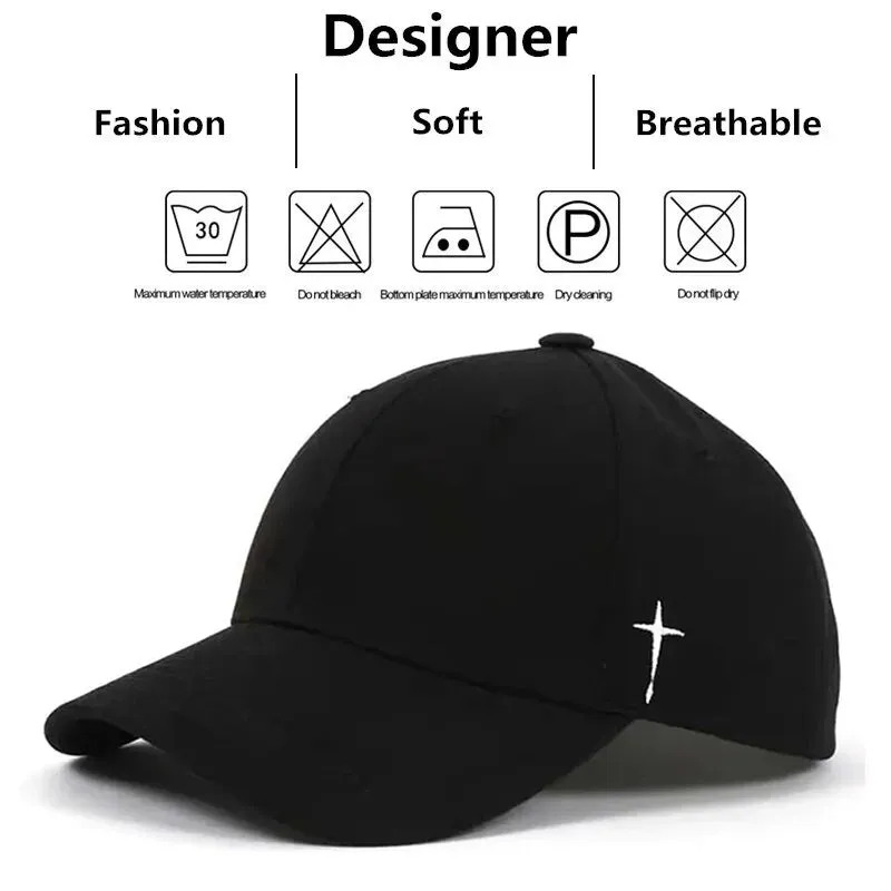 Unisex Simple Cross Water Drop Embroidery Baseball Cap