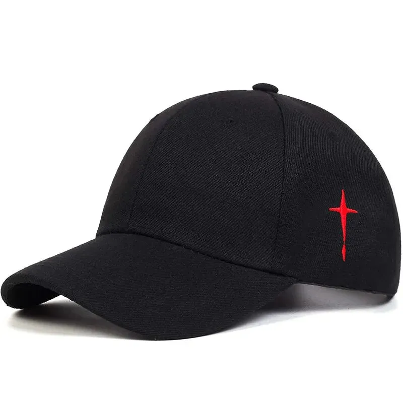 Unisex Simple Cross Water Drop Embroidery Baseball Cap