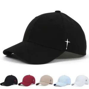 Unisex Simple Cross Water Drop Embroidery Baseball Cap
