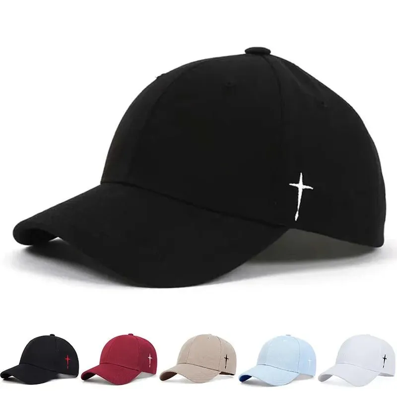 Unisex Simple Cross Water Drop Embroidery Baseball Cap