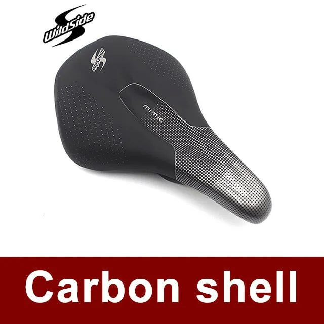 Wildside Ultralight Bicycle Full Carbon Saddle MTB Road Bike vtt racing seat Wave Saddle Super Light Leather Cushions 143 155mm
