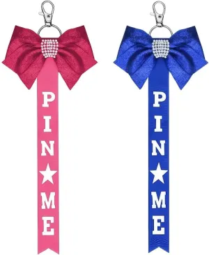 YALLNASL Pin Me Ribbon for Cheer Bag Backpack Cheer Keychain for Women Girls Cheerleader Graduation Gifts for Daughter Niece